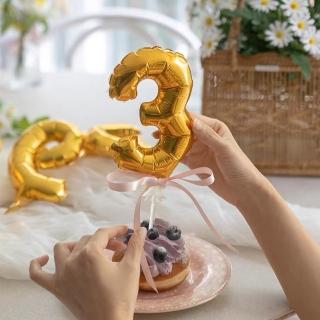 5吋數字氣球蛋糕插旗1支(生日派對 求婚告白 畢業紀念 跨年佈置 寶寶周歲)