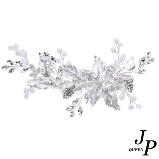 【Jpqueen】針葉水晶鑽果實韓風手工髮飾(銀色)