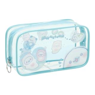 【San-X】小海豹 漂浮海洋 透明方形筆袋 透明化妝包