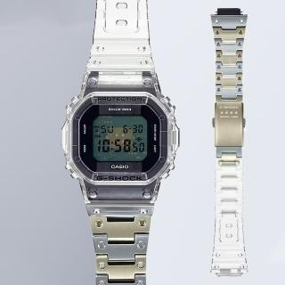 【CASIO 卡西歐】G-SHOCK 40周年透明限量版透視機芯手錶 畢業禮物(DWE-5640RX-7)