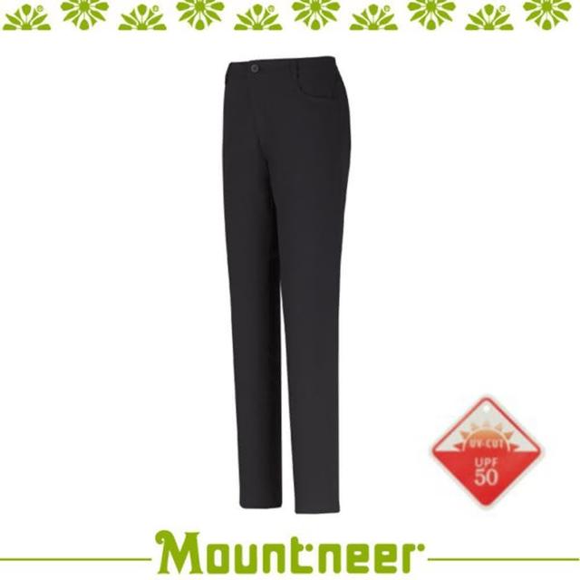 【Mountneer 山林】女 彈性抗UV窄管褲《黑色》21S12-01/抗UV/UPF50+/彈性(悠遊山水)