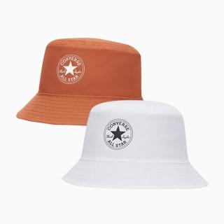 【CONVERSE】REVERSIBLE CP BUCKET HAT 休閒帽 男帽 女帽 雙面設計 棕咖白(10024855-A03)