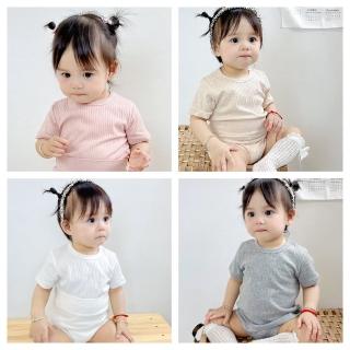 【艾比童裝】嬰兒 素色羅紋包屁衣 短褲 MIT台灣製(套裝系列 D83)
