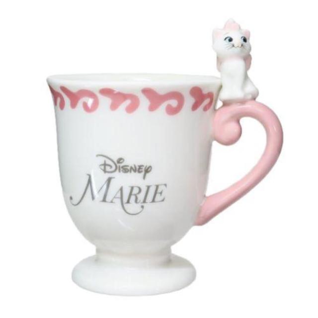 【小禮堂】Disney 迪士尼 瑪麗貓 造型陶瓷茶杯 250ml - 白坐姿款(平輸品)
