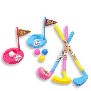 【小禮堂】Hello Kitty 高爾夫球玩具組 - 粉藍姊妹款(平輸品)