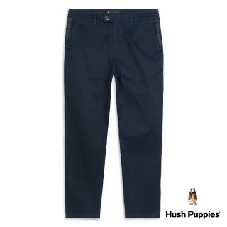 【Hush Puppies】男裝 長褲 素色品牌繡花織帶長褲(丈青 / 34121501)