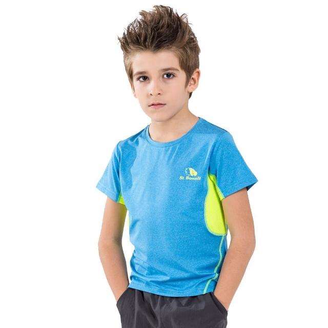 【St.Bonalt 聖伯納】撞色涼感速乾圓領T恤│兒童 7137(吸濕 排汗 速乾 透氣 涼感 兒童)