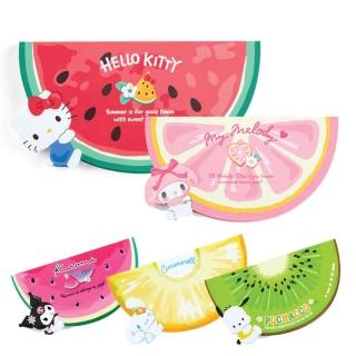 【小禮堂】三麗鷗 造型便條紙 - 夏日水果 Hello Kitty 美樂蒂 大耳狗 酷洛米(平輸品)