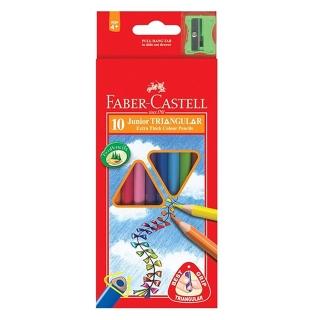 【Faber-Castell】德國輝柏 10色大三角色鉛筆附筆削 開學文具