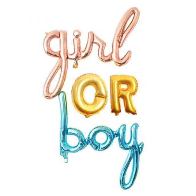 性別揭示BOY OR GIRL鋁模氣球1組(寶寶 性別揭示 氣球布置 派對裝飾)