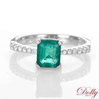 【DOLLY】18K金 天然哥倫比亞祖母綠1.40克拉鑽石戒指