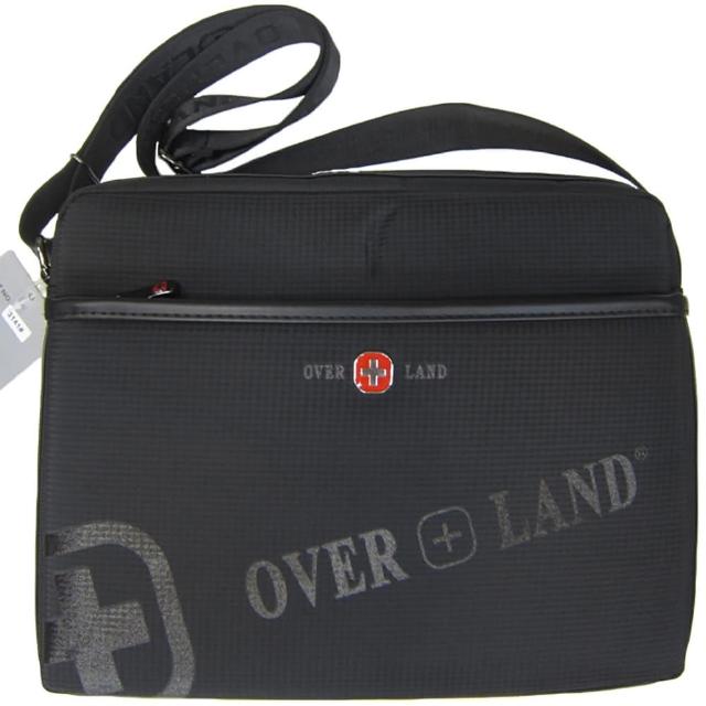 【OverLand】肩側包大容量可A4紙二層主袋口設計隨身物品(肩背可斜側背防水尼龍布+皮革)