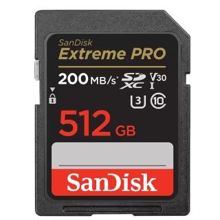 【SanDisk 晟碟】512GB SDXC Extreme Pro 200MB/s 4K U3 V30 相機記憶卡