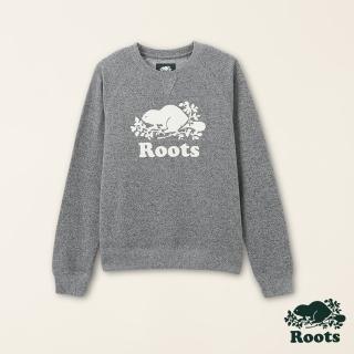 【Roots】Roots女裝-絕對經典系列 海狸LOGO圓領上衣(灰色)