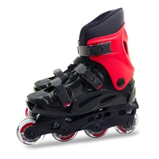 【D.L.D 多輪多】高塑鋼底座 專業直排輪 溜冰鞋(黑紅 530)