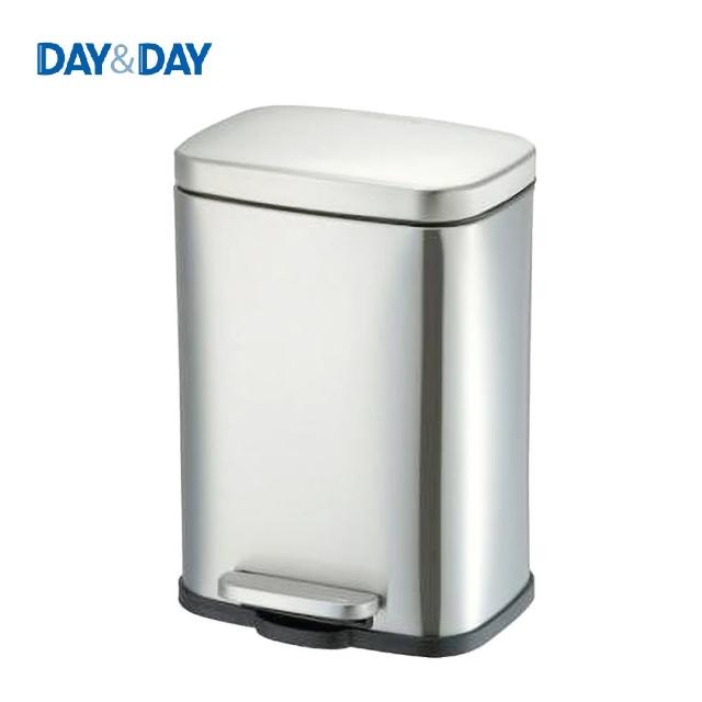 【DAY&DAY】DAY&DAY 緩降腳踏式垃圾桶-不鏽鋼色 5L