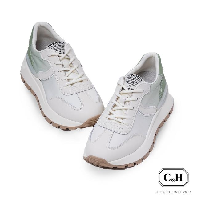 【c&h】C&H雙色漸層厚底老爹鞋-馬卡龍綠(厚底老爹鞋)