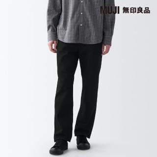 【MUJI 無印良品】男有機棉丹寧直筒褲(黑色)