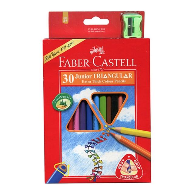 【Faber-Castell】德國輝柏 30色大三角色鉛筆附筆削  開學文具
