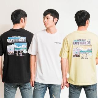 【Discovery Expedition】韓國 背後馬賽克滑板圖 短袖 上衣 T恤(Discovery 韓國 短袖 上衣 T恤 男女)