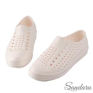 【SANDARU 山打努】休閒鞋 輕量防水洞洞鞋(白)