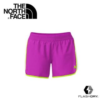 【The North Face】女 FLASHDRY快排短褲 《紫紅/白/螢光綠》A7H1/FLASHDRY/快乾(悠遊山水)