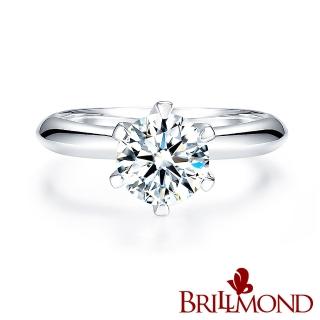 【brillmond jewelry】gia 30分d/vvs1經典六爪鑲鑽戒(d/vvs1 3ex pt950鉑金台)