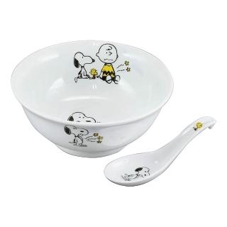 【yamaka】SNOOPY史努比 陶瓷餐碗附勺組 18cm 肚子餓(餐具雜貨)