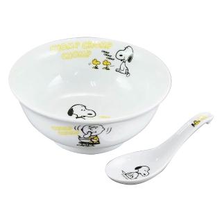 【yamaka】SNOOPY史努比 陶瓷餐碗附勺組 18cm 咀嚼(餐具雜貨)