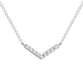 【le voeu】14K金 10分 鑽石項鍊 設計日常 V字微笑(0.1克拉 輕珠寶 項鍊 鍊子14K)