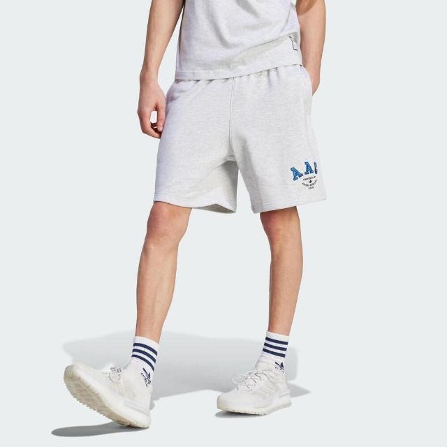 【adidas 愛迪達】Hack AAC Shorts 男 短褲 亞洲版 運動 休閒 毛圈布 舒適 穿搭 淺灰(IM4583)