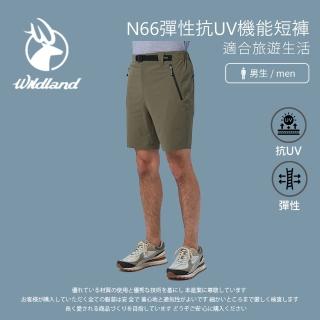 【Wildland 荒野】男N66彈性抗UV機能短褲-鼠尾草綠 0B11392-169(男裝/短褲/休閒褲)