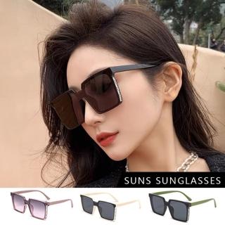 【SUNS】韓版個性ins墨鏡 平面式方框墨鏡 高質感金屬框 S520