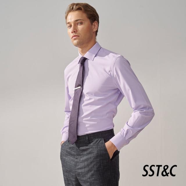 【SST&C 新品９折】彈性合身紫色修身版襯衫0312308009