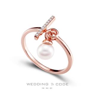 【WEDDING CODE】14K金 珍珠鑽石女戒 3055玫(天然珍珠 鑽石 對戒 618 禮物)