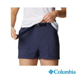 【Columbia 哥倫比亞 官方旗艦】女款-W SummerdryUPF50防潑短褲-深藍(UAR24690NY)