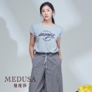 【MEDUSA 曼度莎】現貨-insight 灰藍短版抽繩T恤（M-L）｜女上衣 休閒上衣 短版上衣(102-14661)