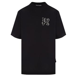 【PALM ANGELS】男款 字母組合刺繡LOGO 短袖T恤-黑色(S號、M號、L號)