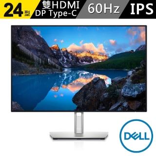 【DELL 戴爾】U2421E-4Y 24型 IPS 窄邊超薄邊框電腦螢幕(16:10/60Hz/HDMI/Type-C/樞紐旋轉)