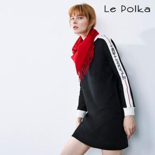 【Le Polka】引人注目微磨毛洋裝-女