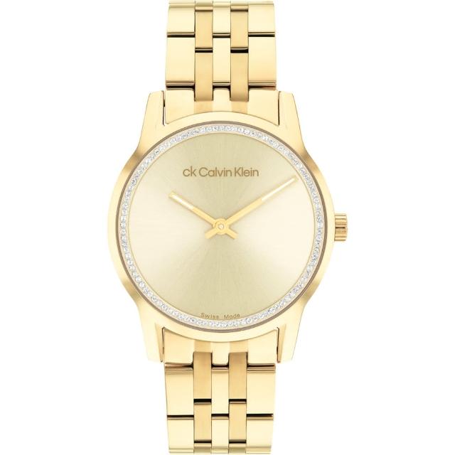 【Calvin Klein 凱文克萊】CK 瑞士製晶鑽女錶-32mm(25000021)