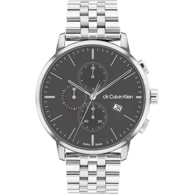 【Calvin Klein 凱文克萊】CK 瑞士製三眼計時手錶-44mm(25000035)