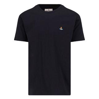 【Vivienne Westwood】男女同款 刺繡logo 短袖T恤-黑色(S號、M號、L號)