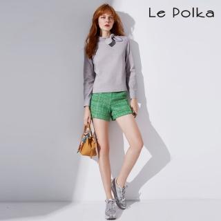 【Le Polka】明亮草綠小香風短褲-女(套裝/褲裝)