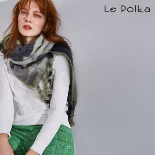 【Le Polka】蝴蝶結緹花針織上衣-女