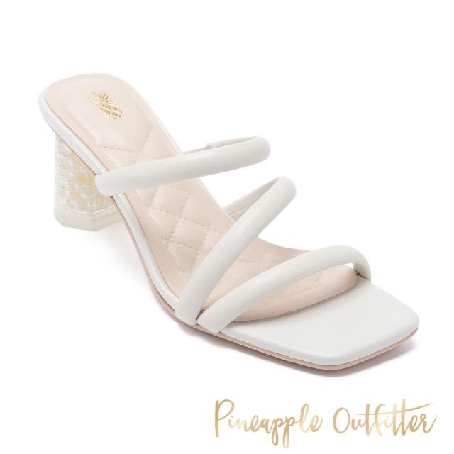【Pineapple Outfitter】RAWYA 羊皮珍珠中跟拖鞋(白色)