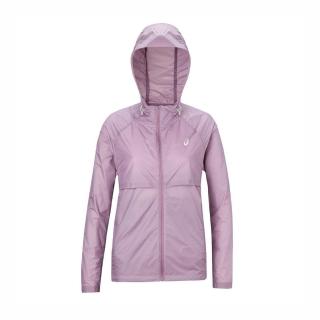 【asics 亞瑟士】女 連帽 外套 亞洲版 運動 慢跑 路跑 涼感 透氣 輕量 拉鍊口袋 粉紫(2012C953-500)