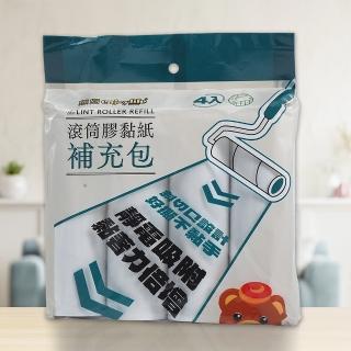 熊圓滾筒膠黏紙補充包-60周-4入x12包(膠黏補充包)