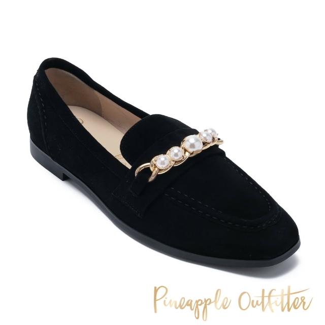 【Pineapple Outfitter】MAHLER 羊皮珍珠鍊樂福鞋(絨黑)