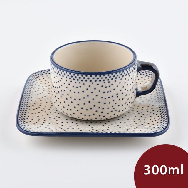 【波蘭陶】Manufaktura  方形咖啡杯盤組 馬克杯 點心盤 300ml 波蘭手工製(純淨物語系列)